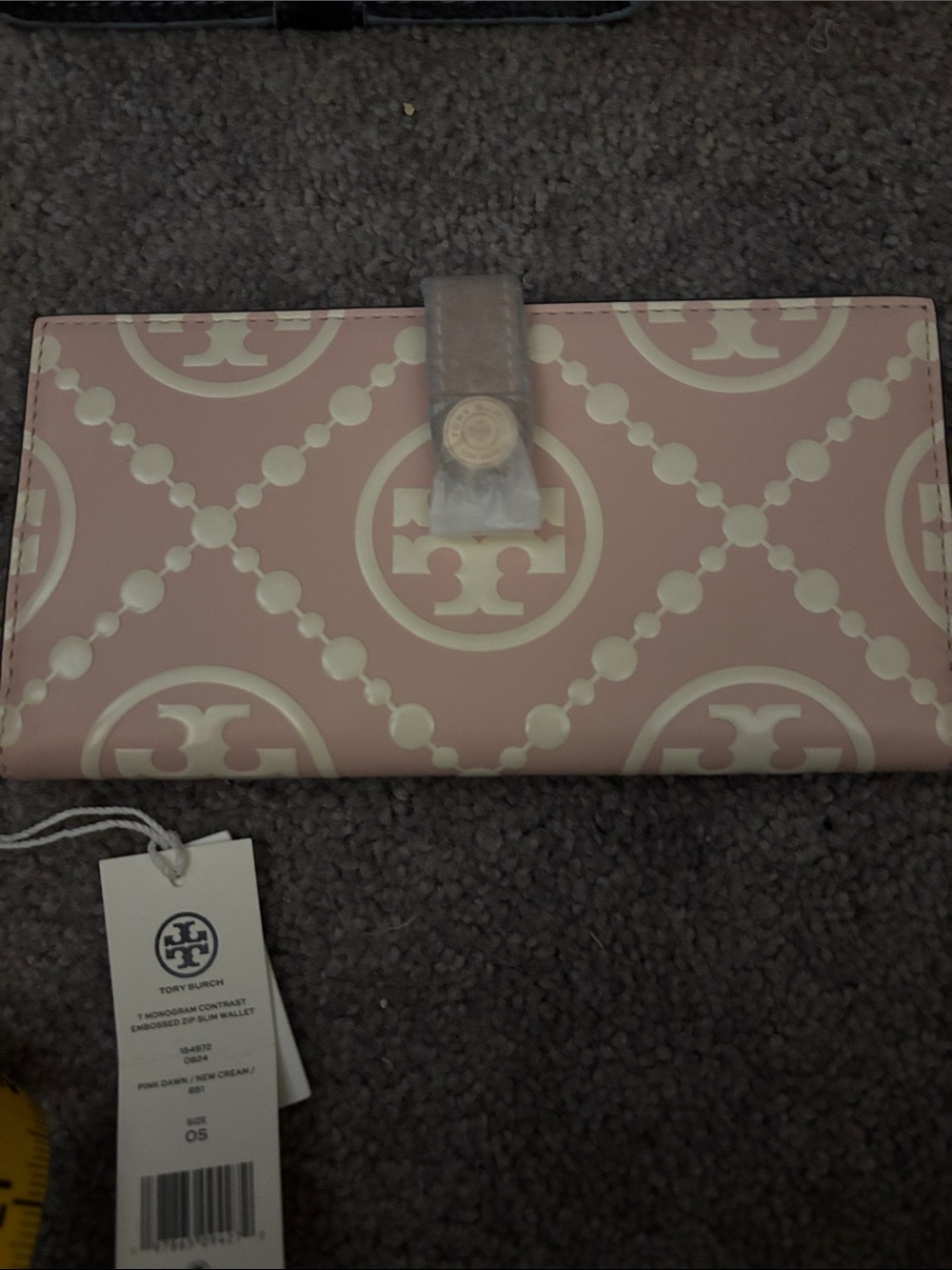 Tory Burch Pink and Cream Logo Continental Wallet